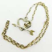 Sterling Heart & Arrow Ankle Bracelet
