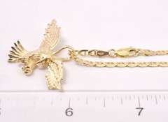 Sensational Eagle Pendant Necklace in 14k Yellow Gold