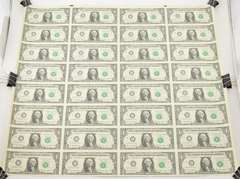 Lot (32) 2009 $1 Philadelphia, PA United States FRN Uncut Sheet