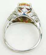 Ornate Mystic Borealis & White Topaz Sterling Ring, 7.25
