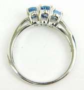 Classic Sterling Silver Ring with 3 Tanzanite's, 7.25
