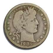 1901 O Barber Quarter