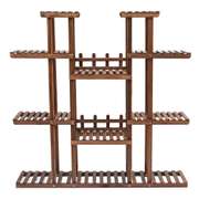 9 Tiers Wooden Plant Stand Flower Pots Display Rack
