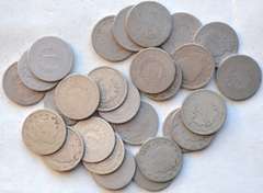 V Nickels 1890 Era Lot