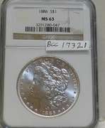 1886 Morgan Dol NGC MS-63, looks GEM