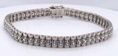 Sterling Silver Signed Cubic Zirconia Tennis Bracelet