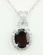 Fancy Sterling Garnet & White Topaz Necklace