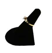Regal 14k Gold Diamond Ring flanked by Baguette Diamonds
