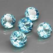 Matched! 5 piece 16.28ct full fire sky blue Topaz set