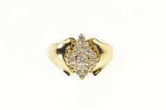 14K Yellow Gold 0.47 Ctw Classic Diamond Cluster Statement Ring