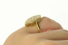 18K Yellow Gold Marquise Diamond Navette Cluster Statement Ring