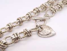 Vintage Sterling Silver Necklace with Toggle Clasp