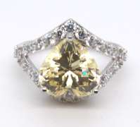 Sterling Silver Heart Shaped Cubic Ziconia Ring