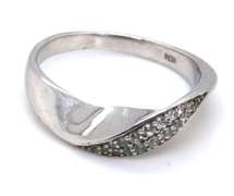 Lot of 2 Sterling Silver Cubic Zirconia Bands