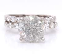 Majestic 18kt White Gold 3cts Round Brilliant Cut Diamond Wedding Set