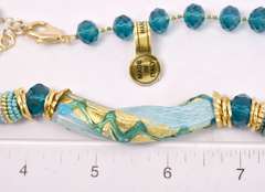 Incredible Italian Made, Hand Blown Art Glass with Gold Leaf, Necklace