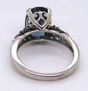 Sterling Silver Blue Cubic Zirconia Ring
