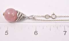 Ravishing Rose Quartz Pendant Necklace in Sterling Silver