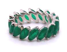 Sterling Silver Green Cubic Zirconia Band