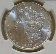 1887 Morgan Dol NGC MS-64, near GEM