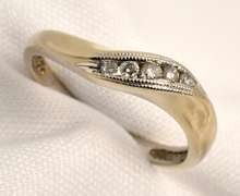 White Gold Diamond Band with a Twist