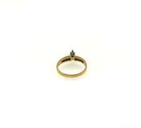 Classic Solitaire 14k Gold Diamond Ring with channel set Baguette Diamond