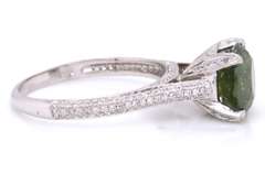 Powerful White Gold 3cts Green Diamond Ring