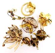 Collection of 8 Vintage Gold Filled Pins