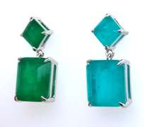 Sterling Silver Green Cubic Zirconia Earrings
