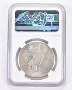 Mint Error AU58 1927 Peace Silver Dollar - OBV Struck Thru NGC