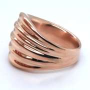 Simple Italian Rose Gold Ribbed Ring