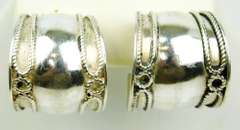 Wide Sterling Silver Hoop Earrings