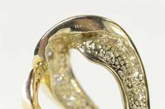 14K Yellow Gold Diamond Two Tone Wavy Heart Love Pendant