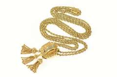 14K Yellow Gold Elaborate Pocket Watch Turquoise Fringe Necklace