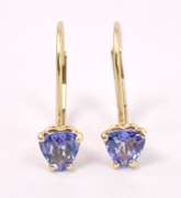 Dazzling Purple Gemstone Earrings in 14K Yellow Gold