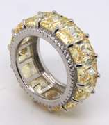 Yellow Cubic Zirconia Sterling Silver Band