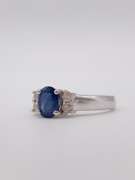 14kt Gold, Blue Sapphire, & Diamond Cocktail Ring