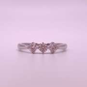 Triple Diamond Ring in14kt Solid White Gold