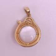 18kt Solid Yellow Gold, Pearl, & Diamond Pendant