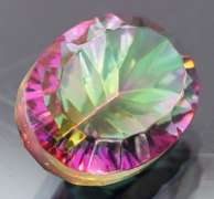 Rainbow color 9.95ct concave cut Mystic Quartz