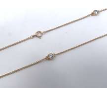 Cubic Zirconia Sterling Silver by the Yard Chain Necklace