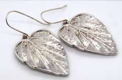 Sterling Silver Israel Leaf Earrings