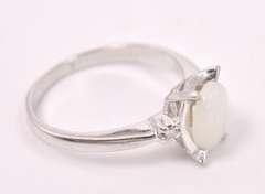 Dreamy Opal and Diamond Ring in 14K White Gold