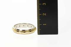 14K Yellow Gold Men's Diamond Two Tone Wedding Band Ring