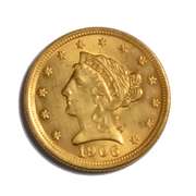 1906 Uncirculated 2 1/2 Coronet US Gold