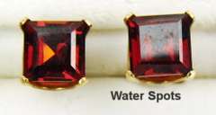 14K Gold 5MM Garnet Stud Earrings