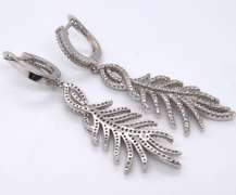 Sterling Silver Cubic Zirconia Dangle Earrings