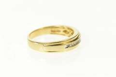 10K Yellow Gold Classic Diamond Inset Wedding Band Ring