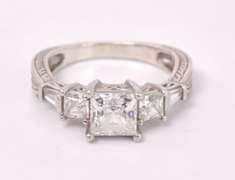 Wonderful White Crystal Ring in Sterling Silver