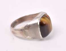 Tigers Eye Gemstone Ring in Sterling Silver
